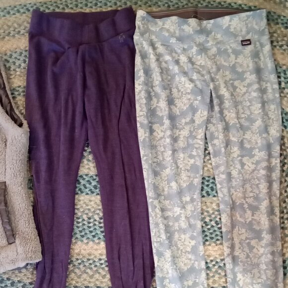 Patagonia Smartwool Sz S gray reversible Vest - 2 Wool leggings purple - Picture 2 of 7